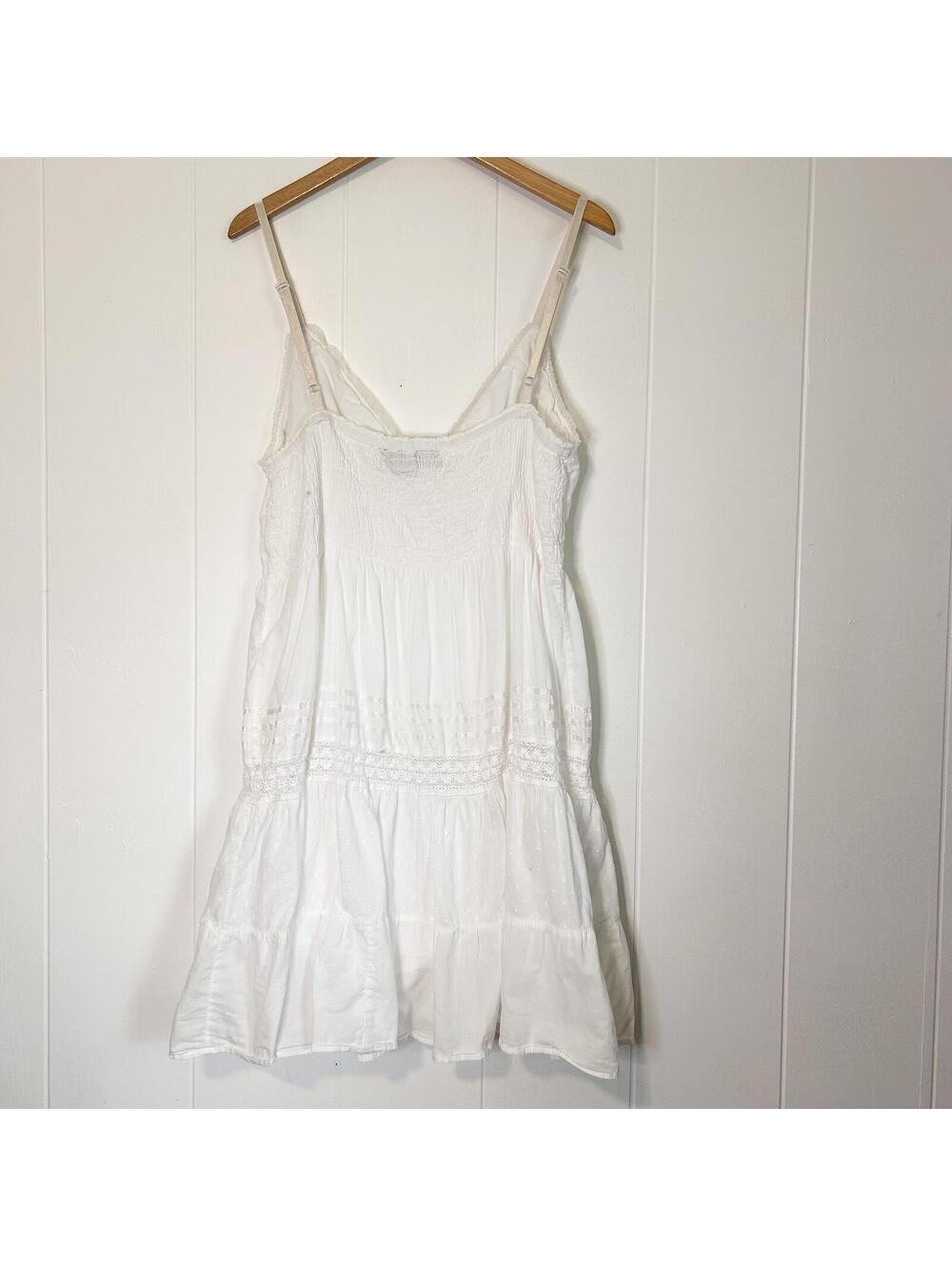 Speed Control White Lace Trim Floral Tiered Spaghetti Strap Mini Dress Womens 2X - Picture 5 of 7